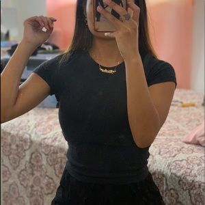 Hollister | Plain Black Top w/ Bows